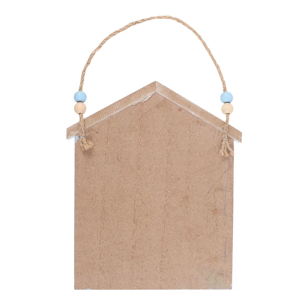Nautical Blue Beach Hut Wooden Wall Plaque3