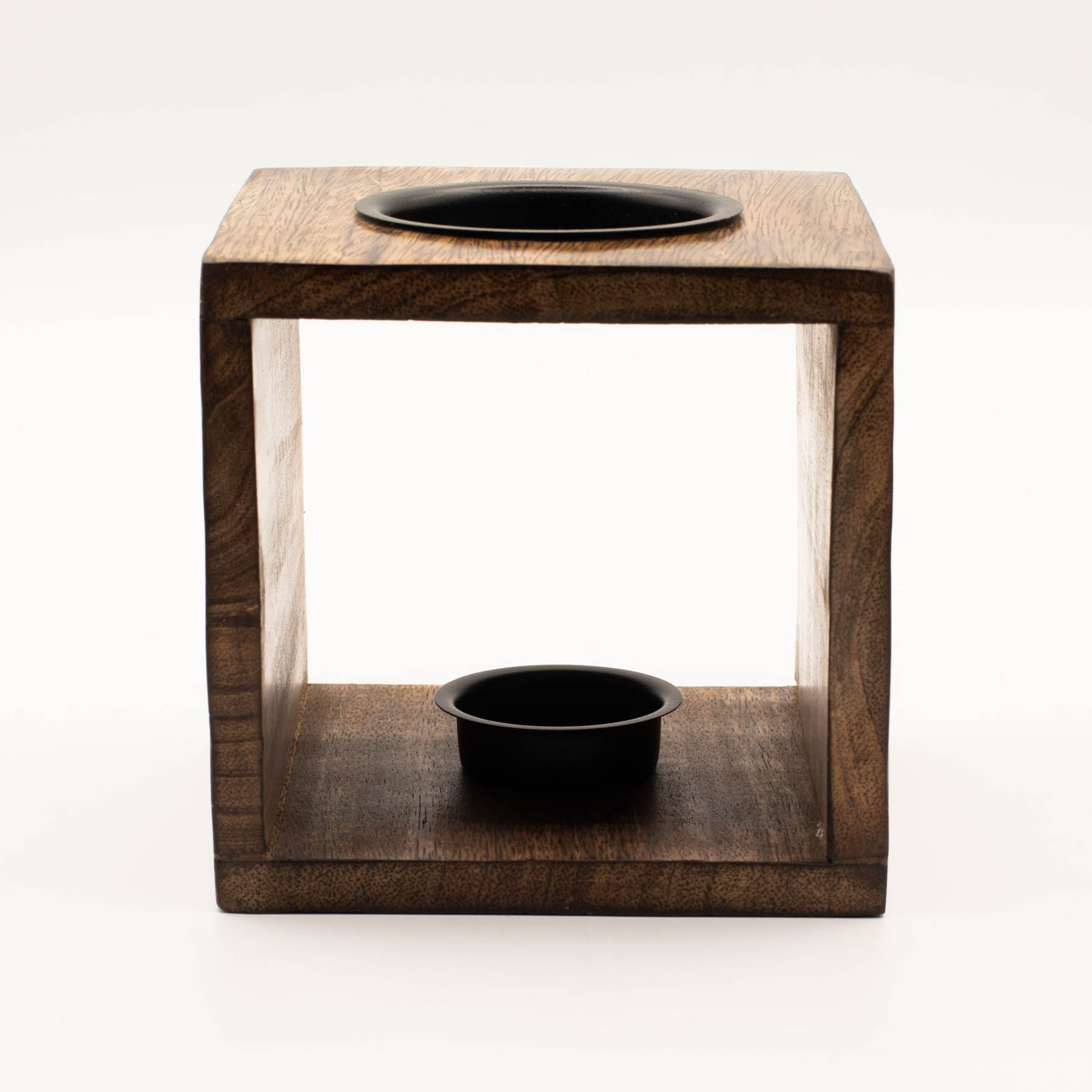 Large Square Mango Wood Oil Burner – Buddha Face (12.5cm)2