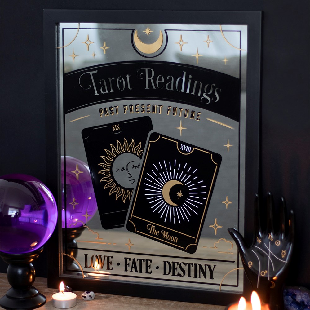 Mystical Tarot Card Mirrored Wall Art with Gold Foil1