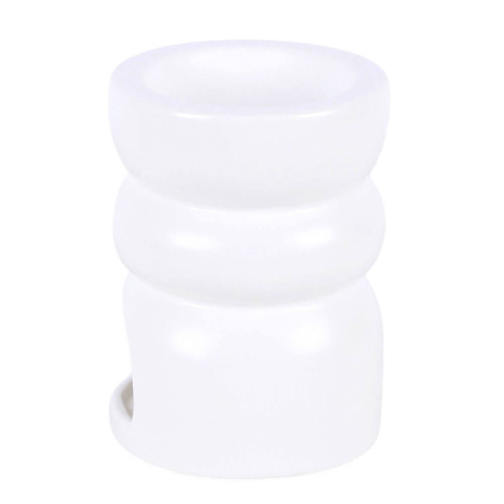 White Double Bubble Ceramic Oil Burner & Wax Warmer2