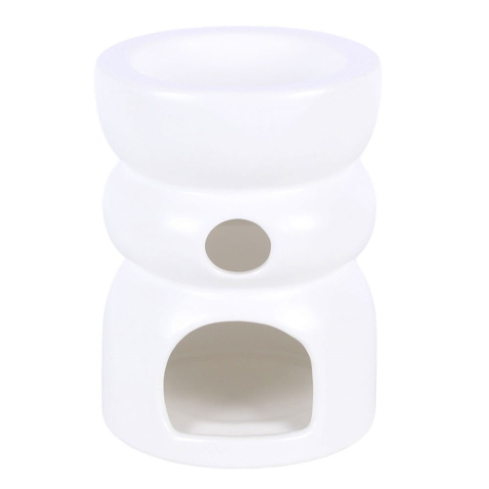 White Double Bubble Ceramic Oil Burner & Wax Warmer3