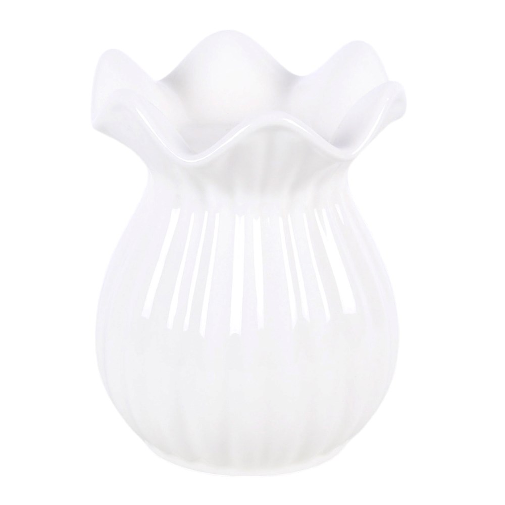 White Pleated Flare Ceramic Oil Burner1