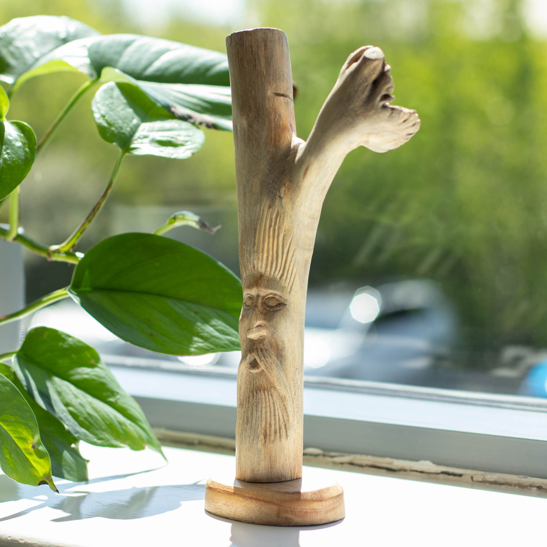 Greenman Handmade Parasite Wood Carving1