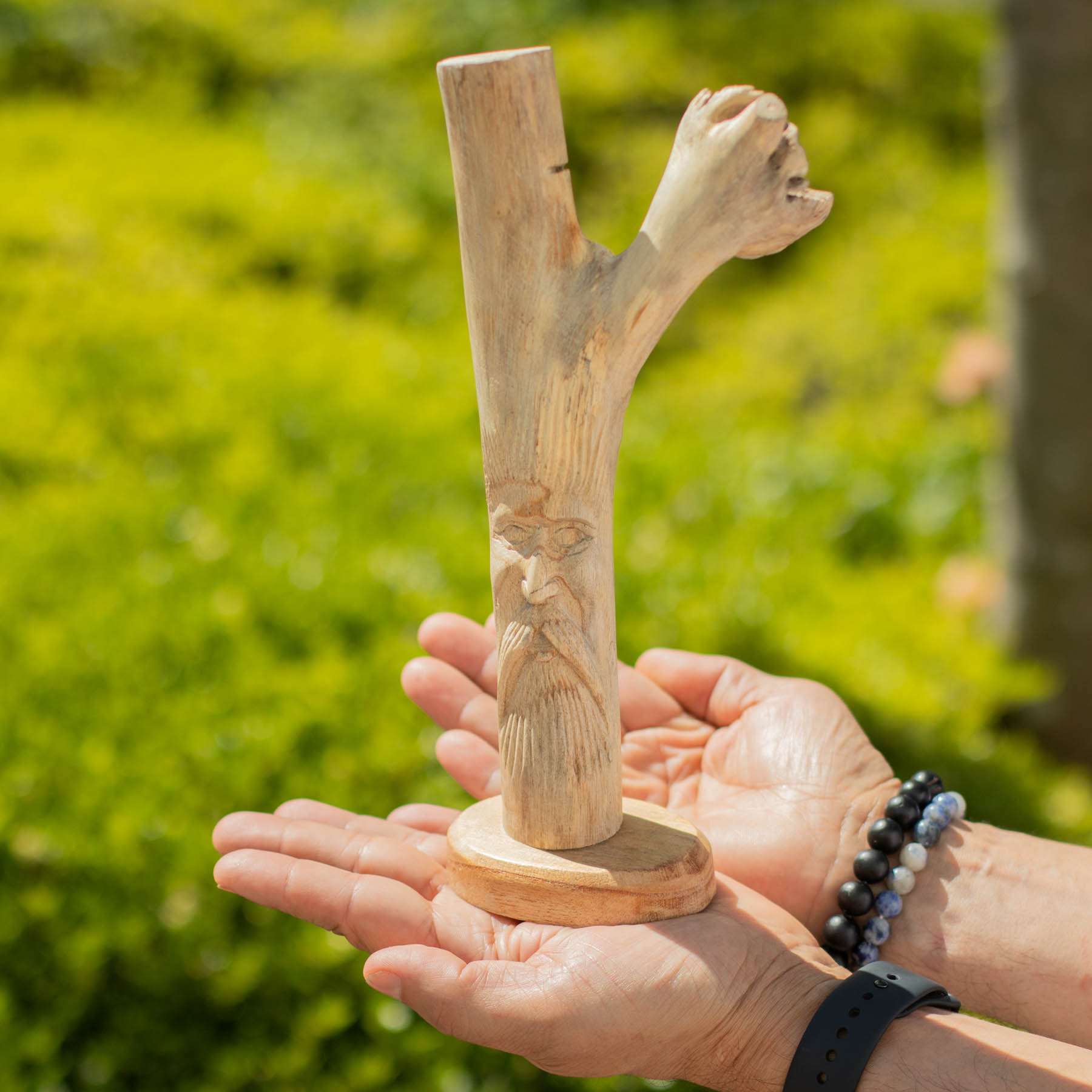 Greenman Handmade Parasite Wood Carving4