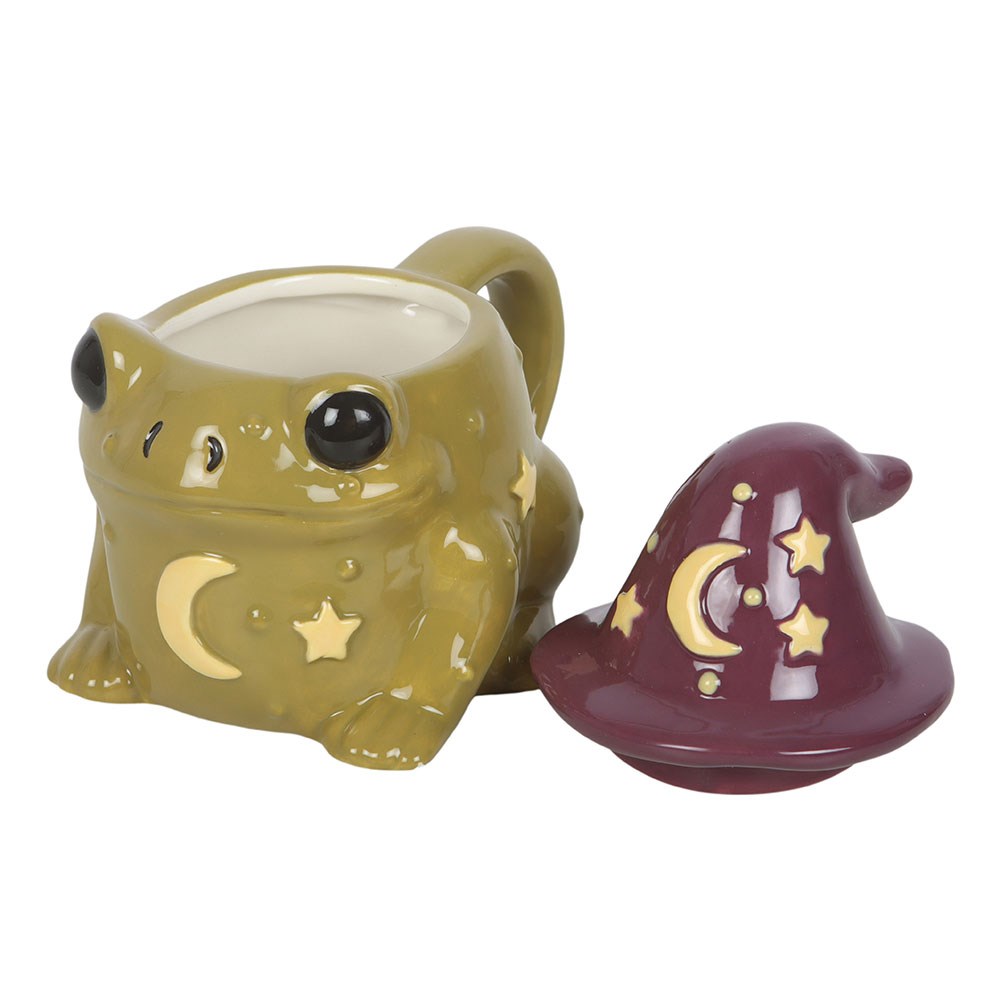 Magic Toad Ceramic Mug with Witch Hat Lid & Star Spoon1