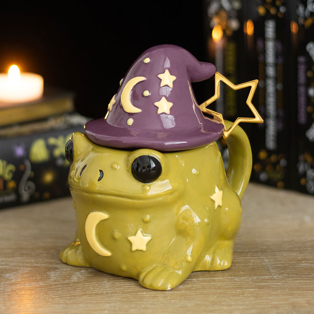 Magic Toad Ceramic Mug with Witch Hat Lid & Star Spoon5