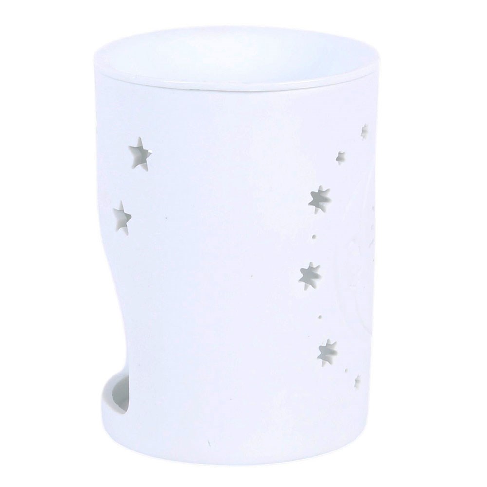 White Cut Out Sun & Moon Ceramic Oil Burner & Wax Warmer2