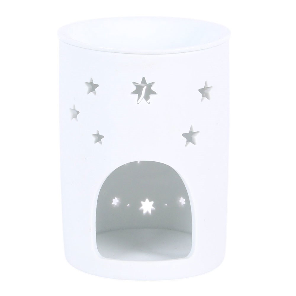 White Cut Out Sun & Moon Ceramic Oil Burner & Wax Warmer3