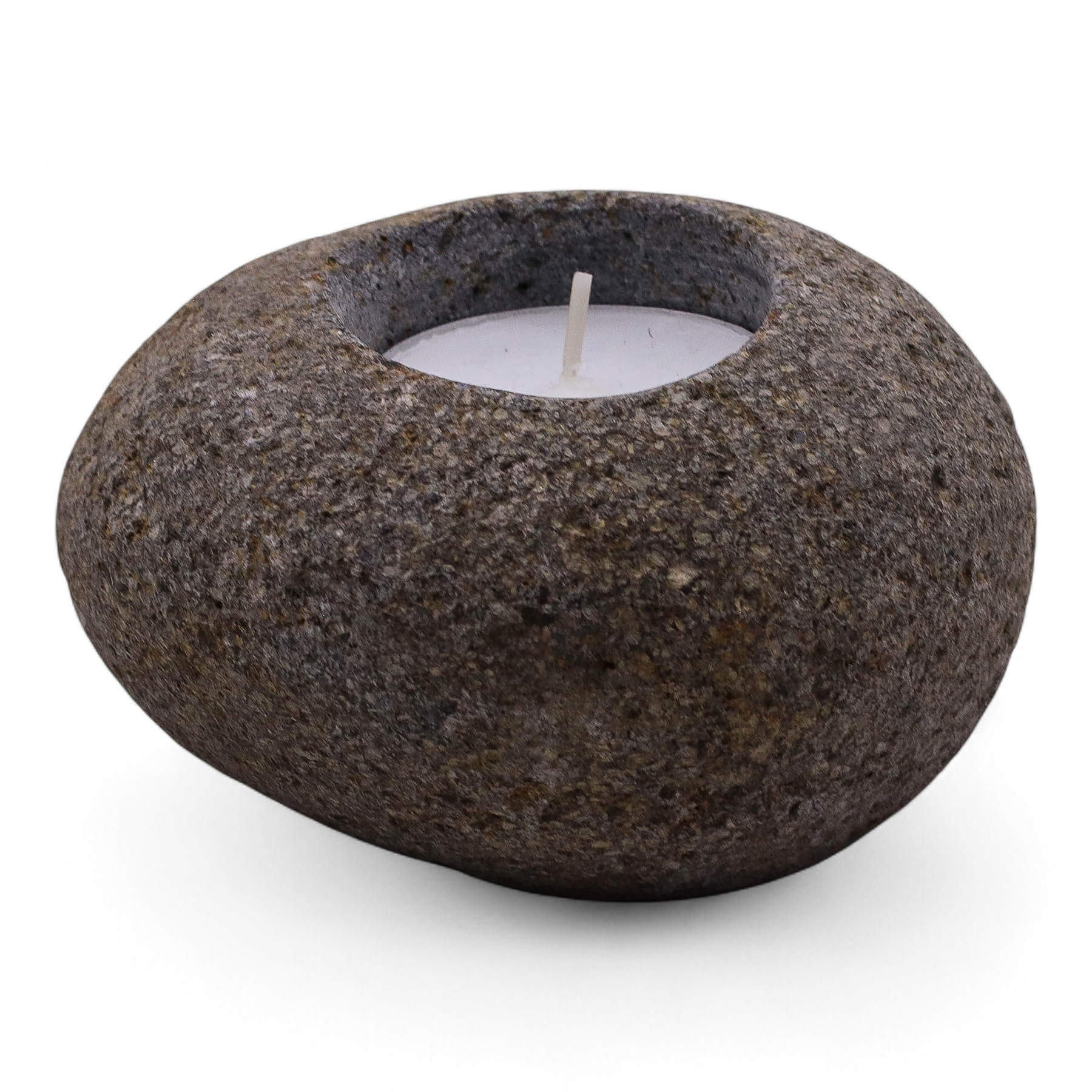 Natural Raw Riverstone Single Tea Light Holder1