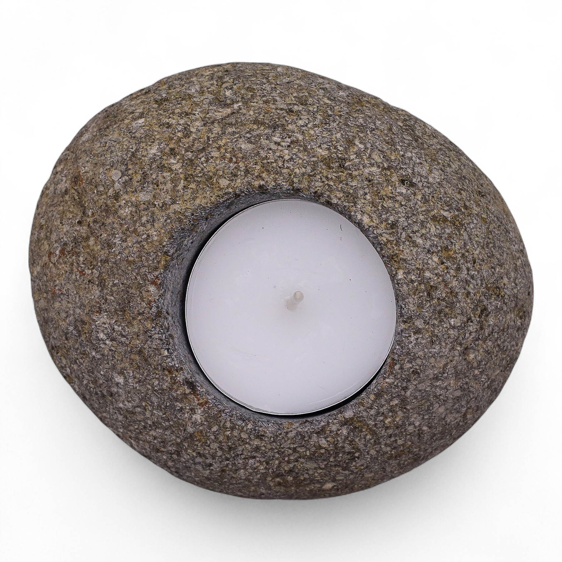 Natural Raw Riverstone Single Tea Light Holder2