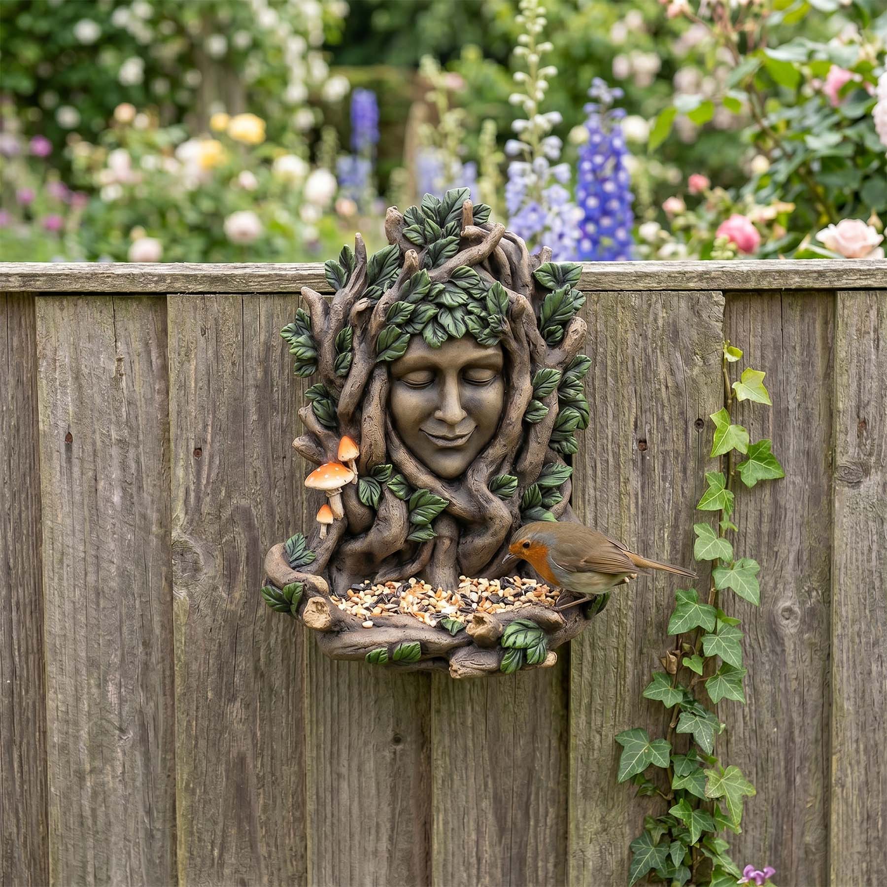 Green Goddess Wall Mounted Garden Bird Feeder (28.5cm)2