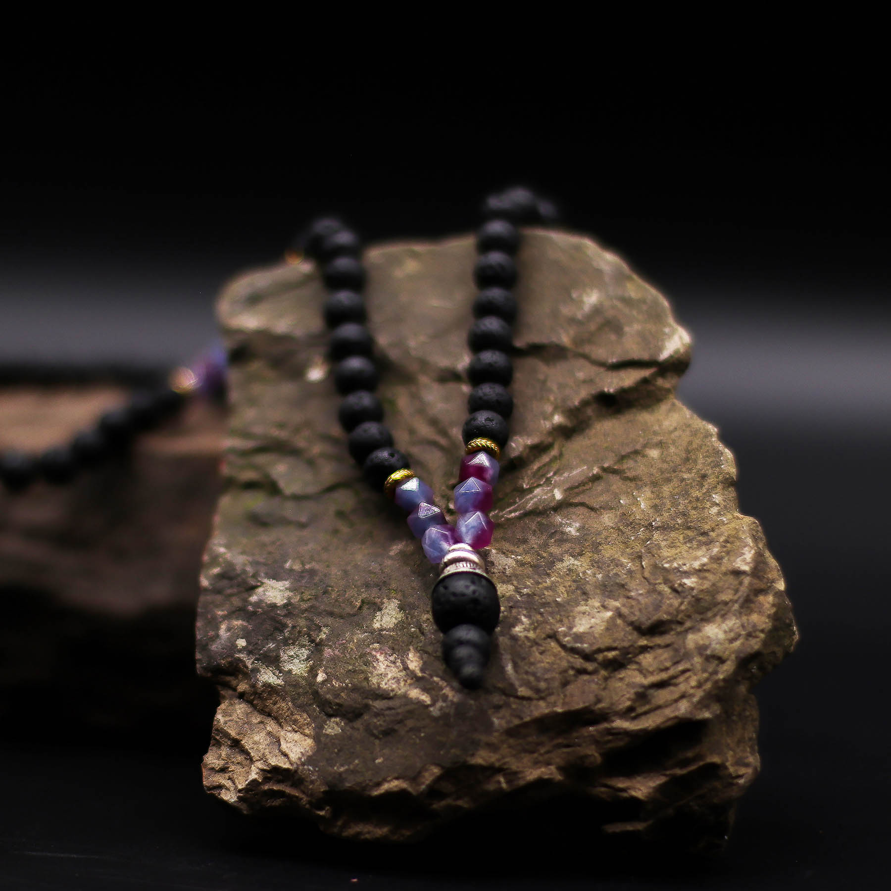 Essence of the Volcano Necklace – Embracing the Dark Side (Lava Stone)1