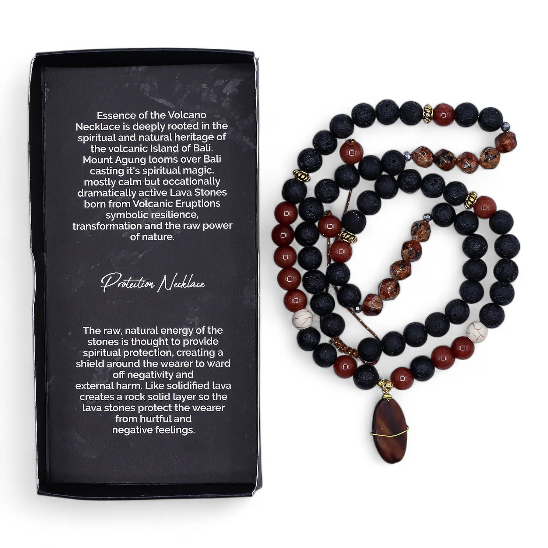 Essence of the Volcano Necklace – Protection (Lava Stone)