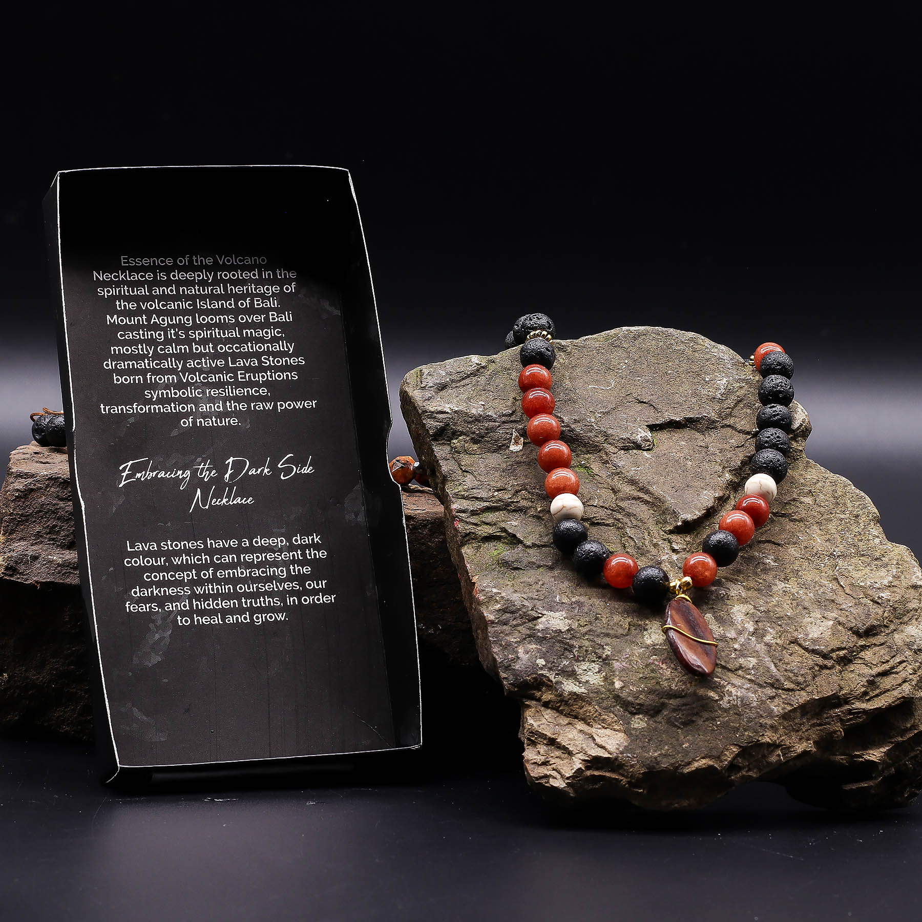 Essence of the Volcano Necklace – Protection (Lava Stone)1