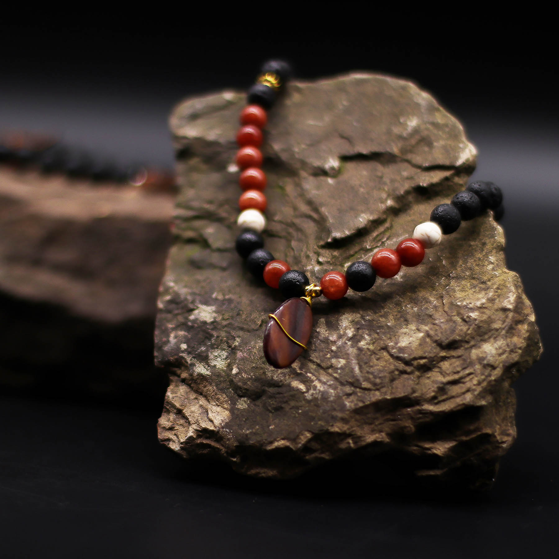 Essence of the Volcano Necklace – Protection (Lava Stone)2