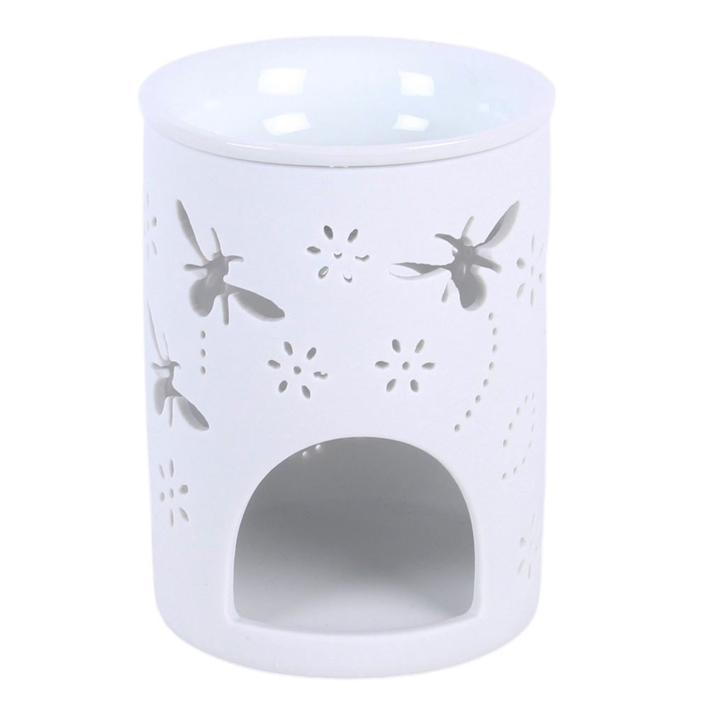 White Cut Out  Bee & Flower Oil Burner & Wax Warmer3