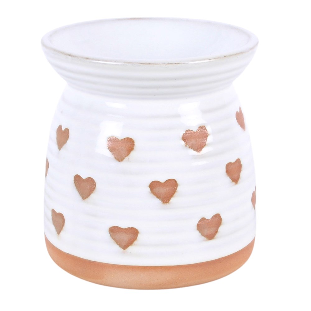 Beige Heart Print Ceramic Oil Burner3