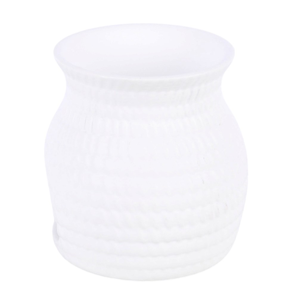 White Woven Basket Effect Oil Burner & Wax Warmer2