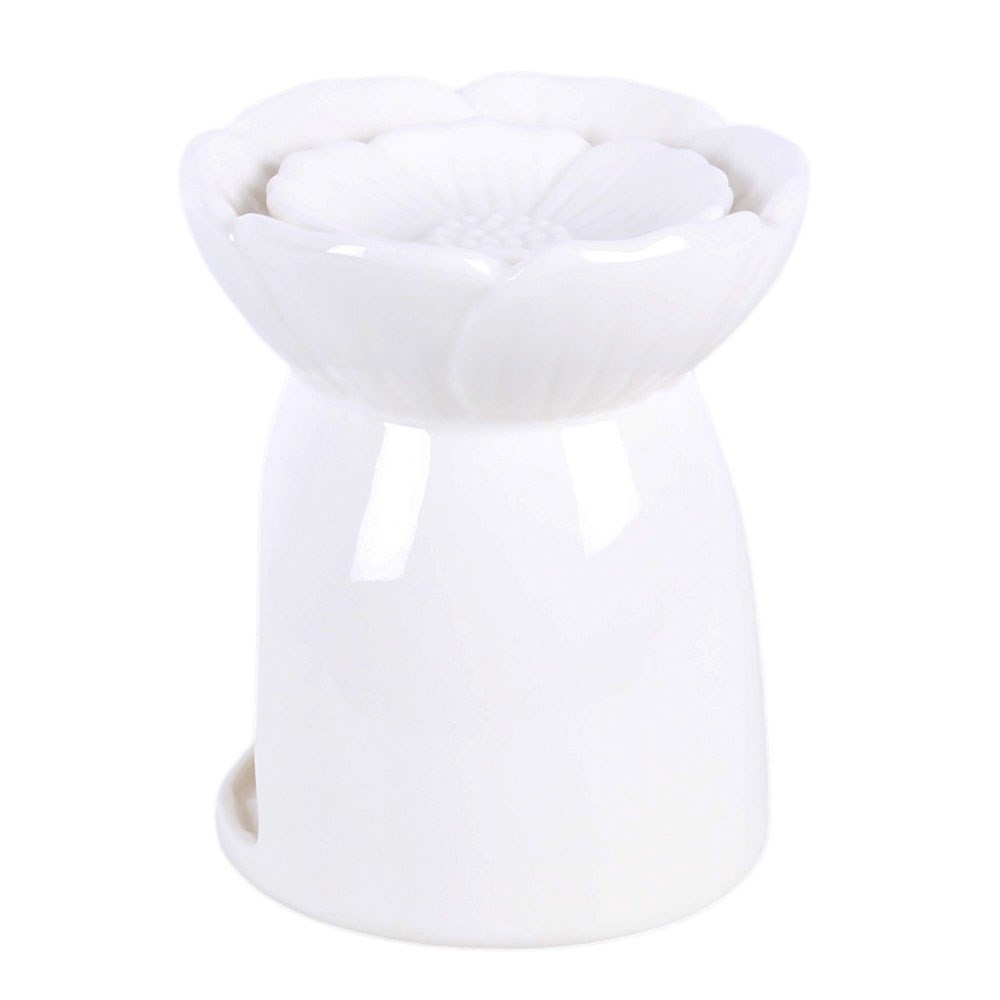 White Peony Ceramic Oil Burner & Wax Warmer2