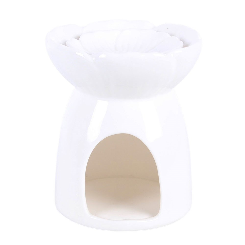 White Peony Ceramic Oil Burner & Wax Warmer3