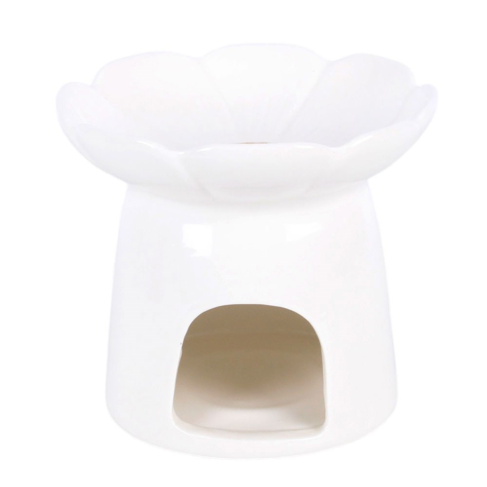White Blooming Peony Ceramic Oil Burner & Wax Warmer3