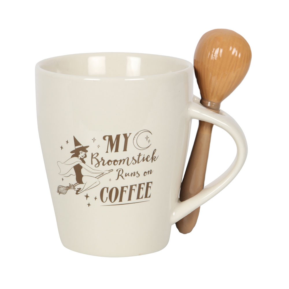 My Broomstick Runs on Coffee Mug & Spoon Set (500ml)1