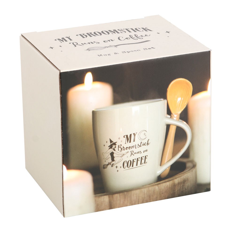 My Broomstick Runs on Coffee Mug & Spoon Set (500ml)2