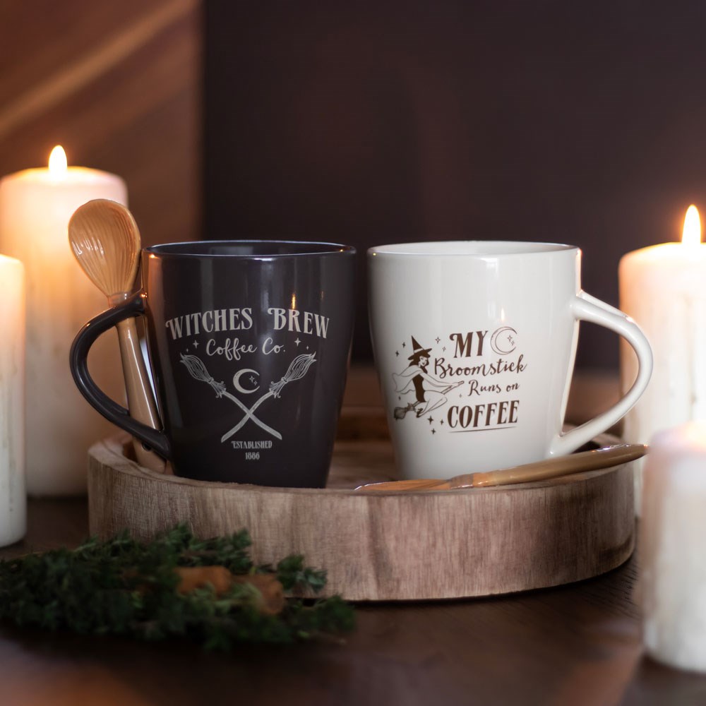 My Broomstick Runs on Coffee Mug & Spoon Set (500ml)5