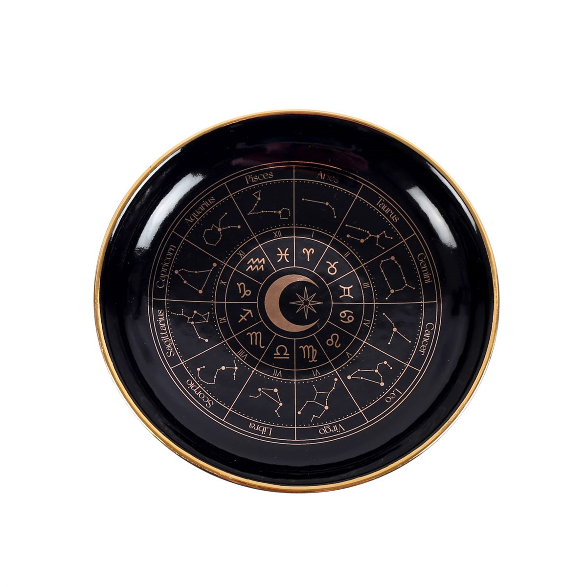 Black & Gold Celestial Astrology Trinket Dish1