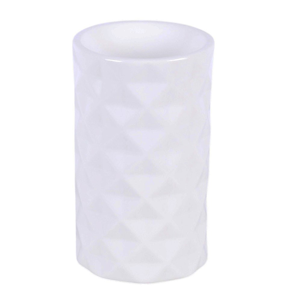 White Geometric Faceted Ceramic Oil Burner1