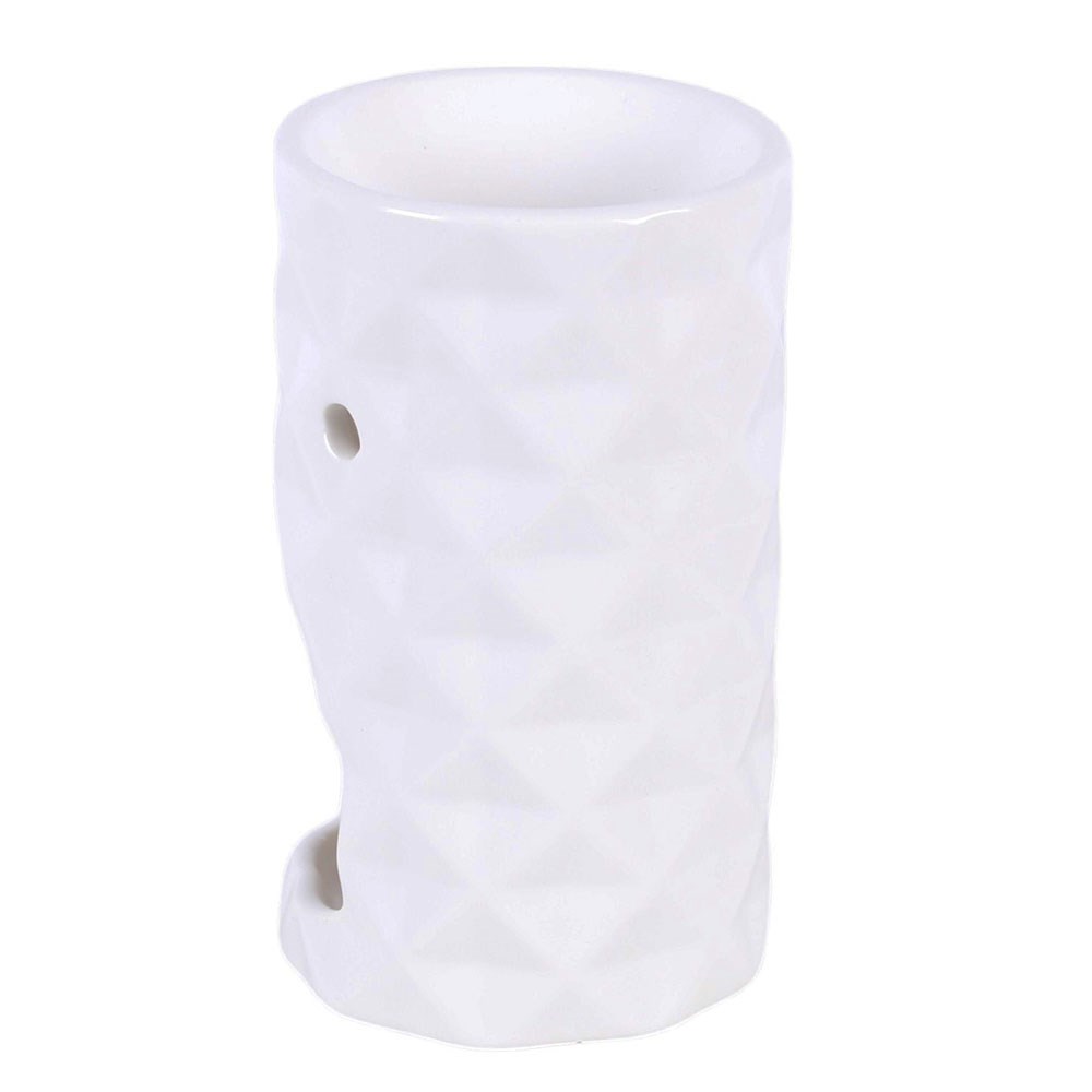 White Geometric Faceted Ceramic Oil Burner2