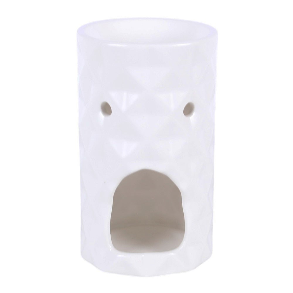 White Geometric Faceted Ceramic Oil Burner3