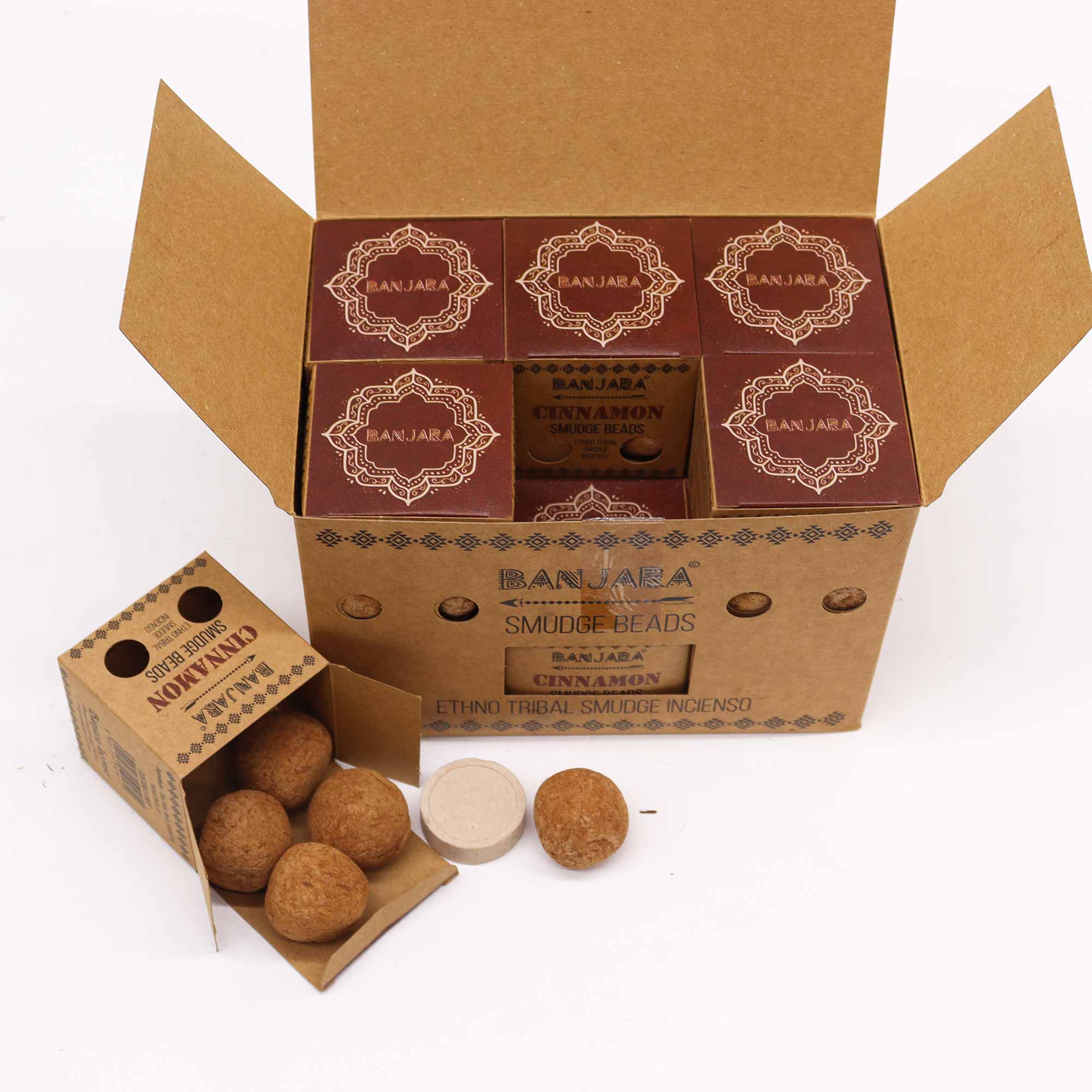 Banjara Smudge Beads – Cinnamon (Pack of 5 with Holder)2
