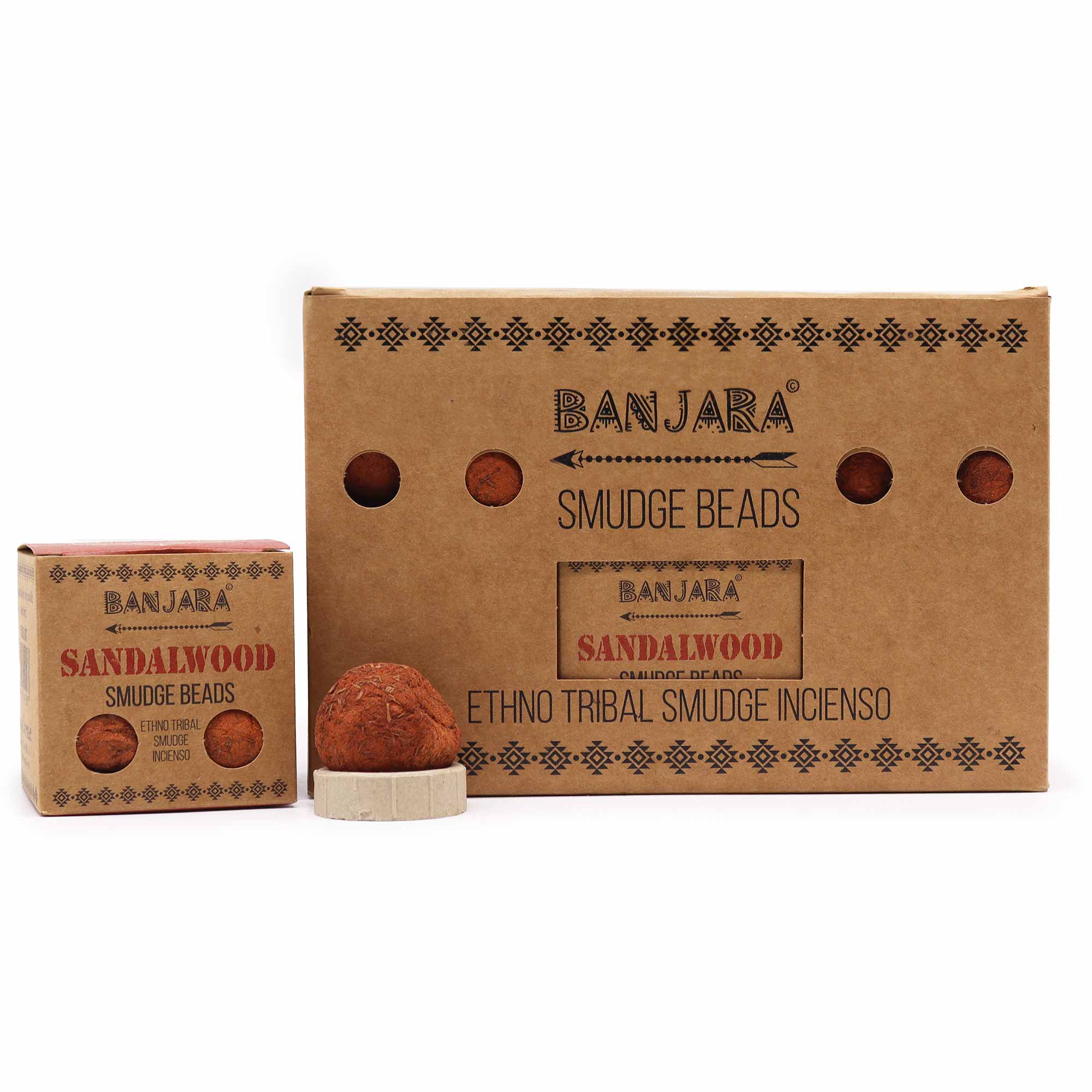 Banjara Smudge Beads – Sandalwood (Pack of 5 with Holder)1