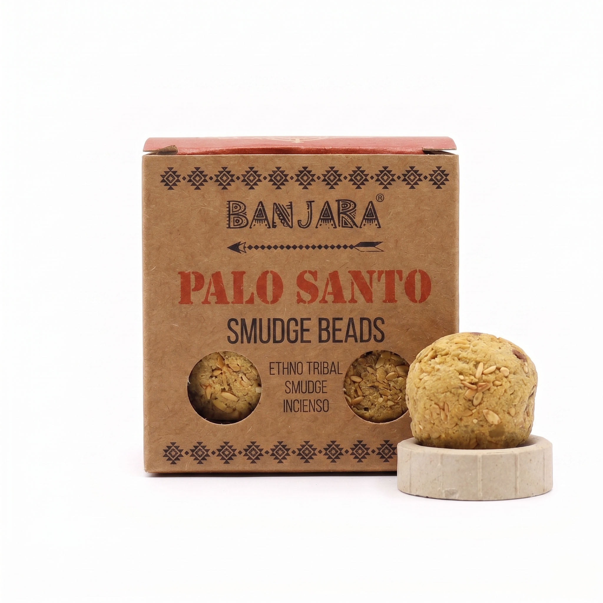 Banjara Smudge Beads – Palo Santo (Pack of 5 with Holder)