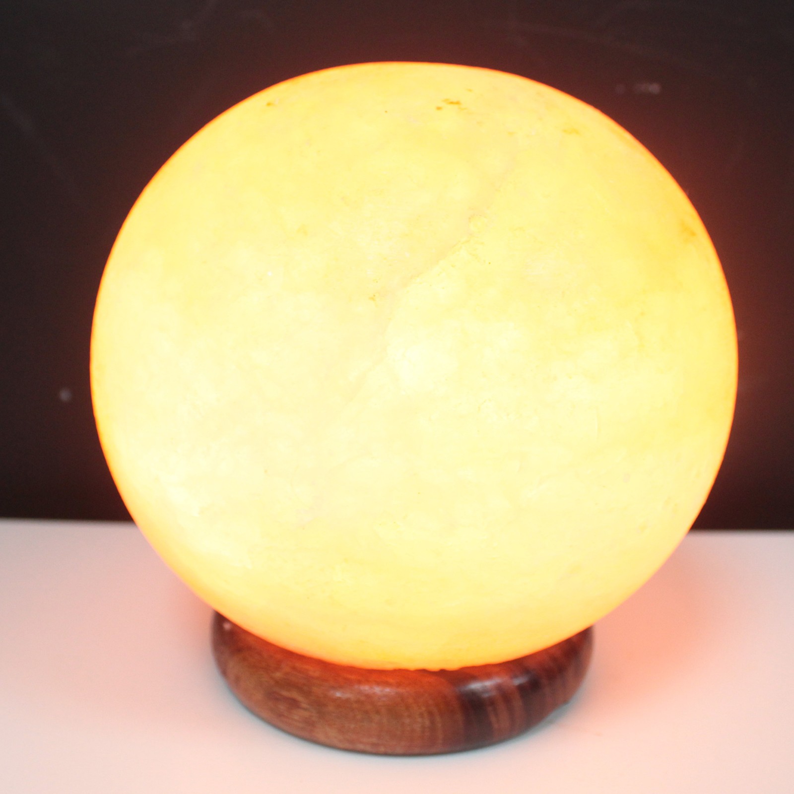 Himalayan Salt Lamp Ball with Large Wooden Base1