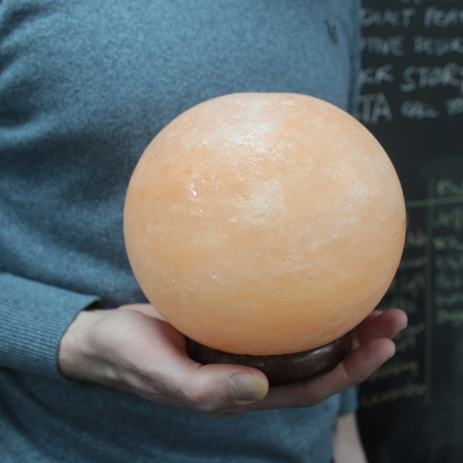 Himalayan Salt Lamp Ball with Large Wooden Base4