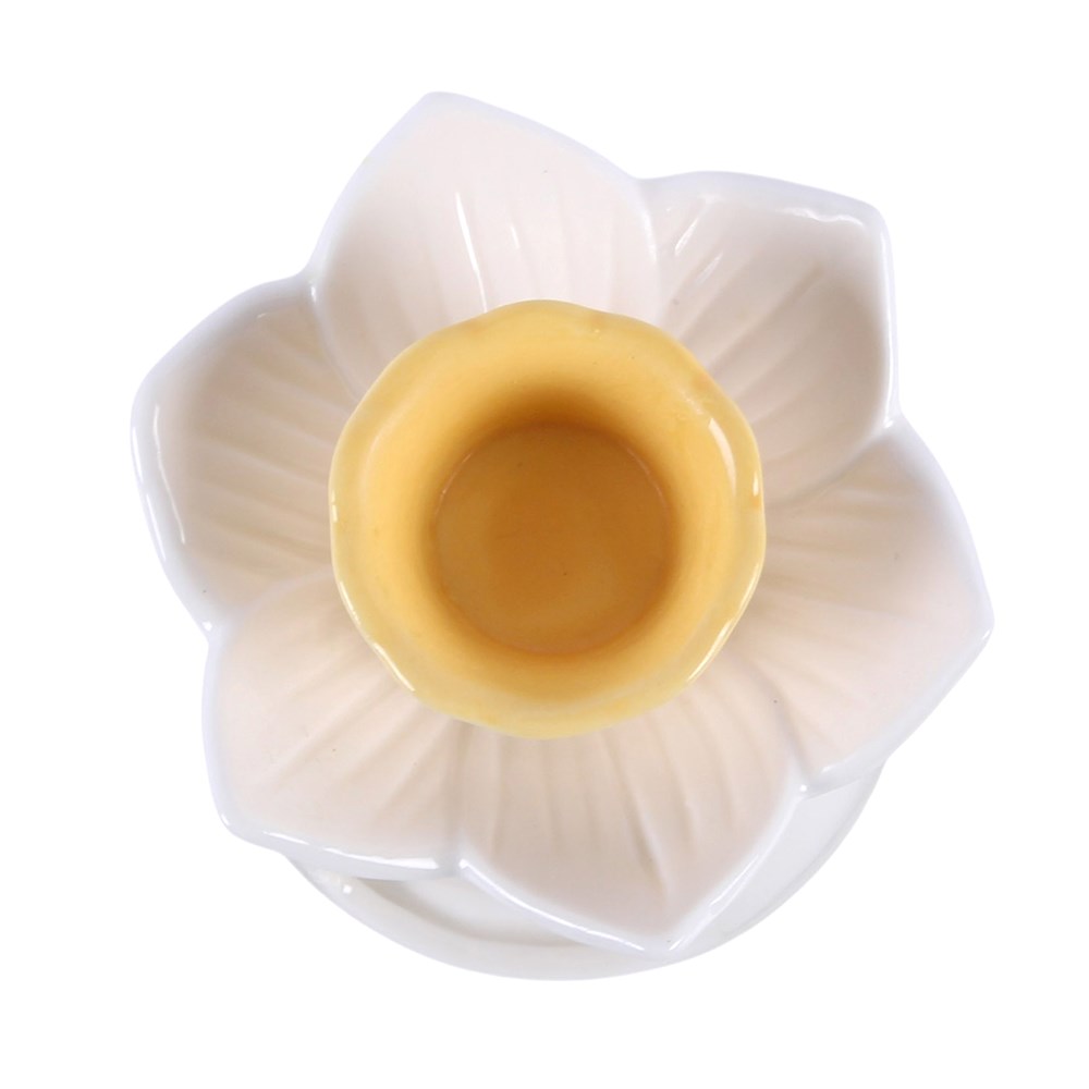 White Daffodil Ceramic Oil Burner & Wax Warmer2