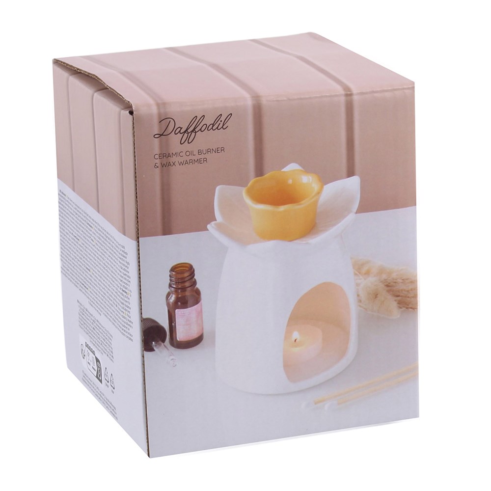 White Daffodil Ceramic Oil Burner & Wax Warmer5