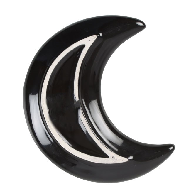 Crescent Moon Shaped Dark Forest Print Trinket Dish2