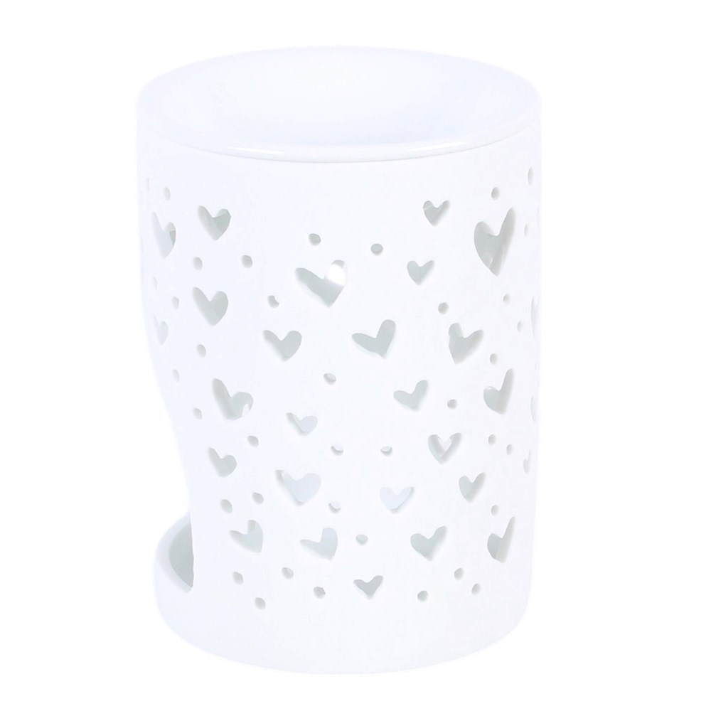 White Heart Cut Out Oil Burner and Wax Warmer2