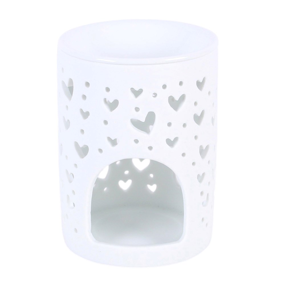 White Heart Cut Out Oil Burner and Wax Warmer3
