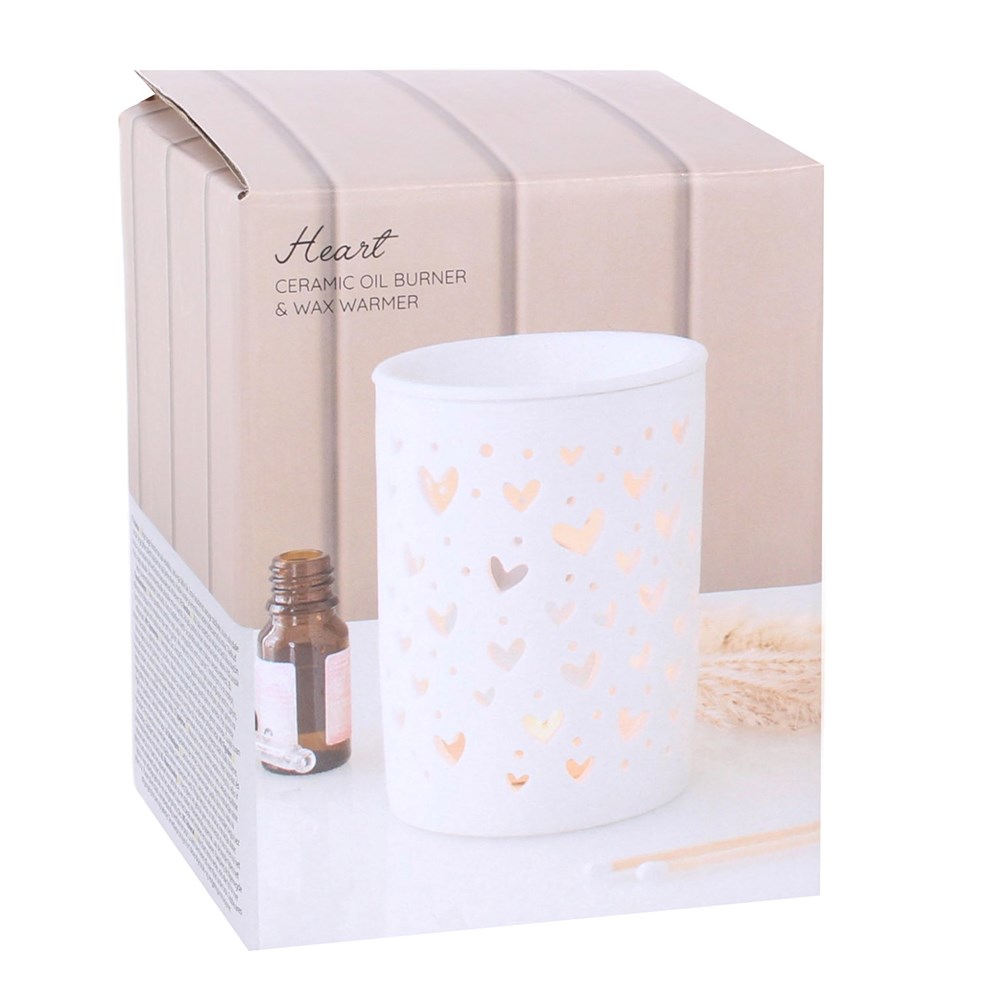White Heart Cut Out Oil Burner and Wax Warmer4
