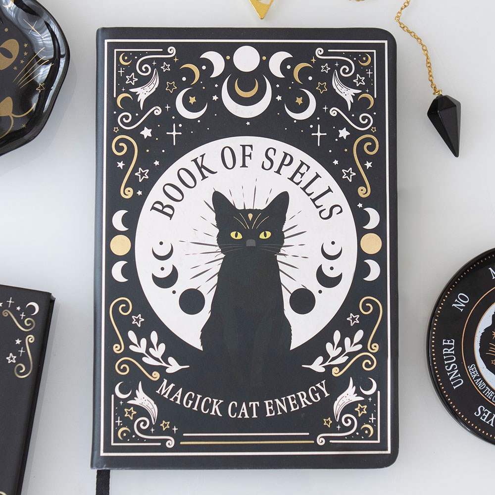 Black Cat Magick 'Book of Spells' A5 Lined Notebook with Pen