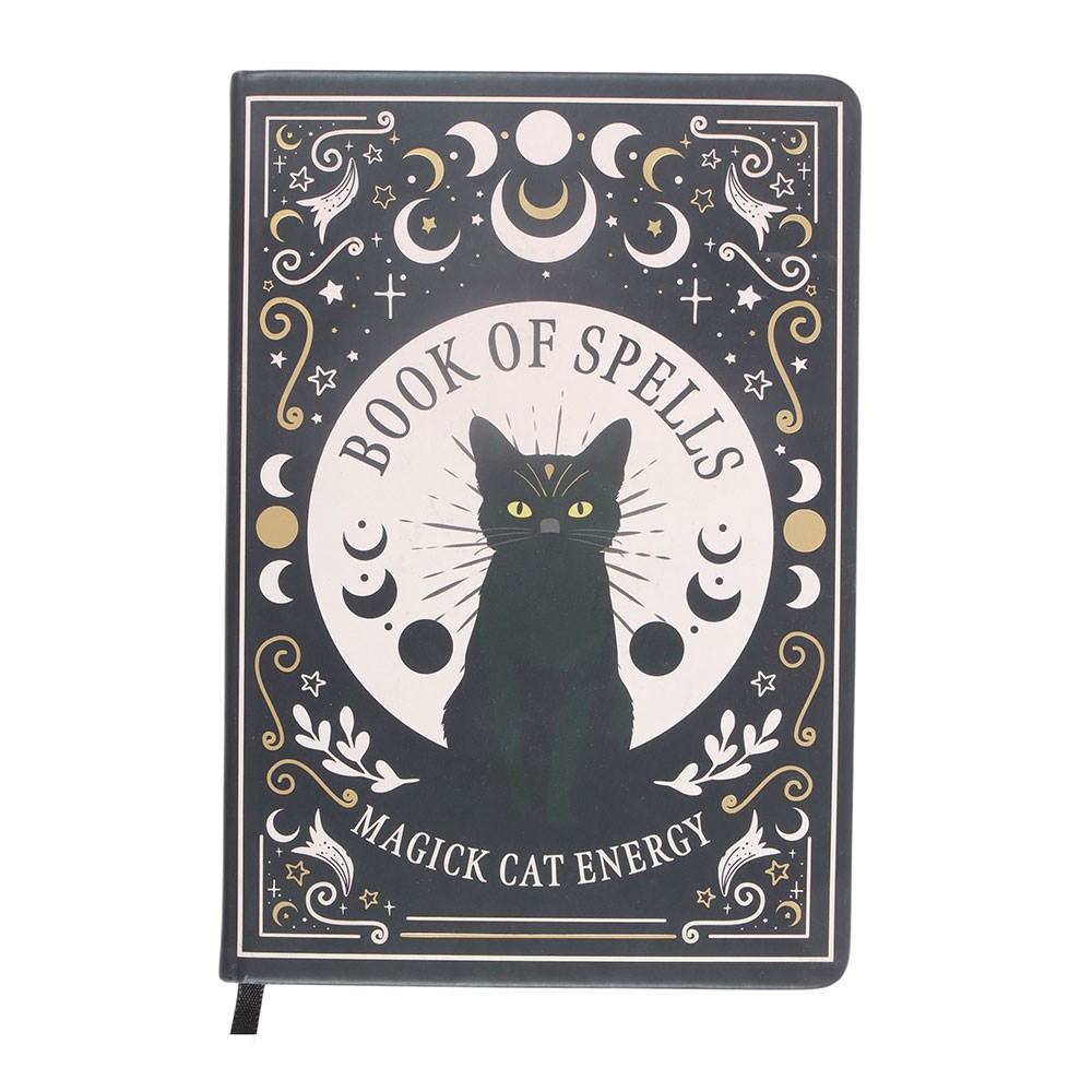 Black Cat Magick 'Book of Spells' A5 Lined Notebook with Pen1