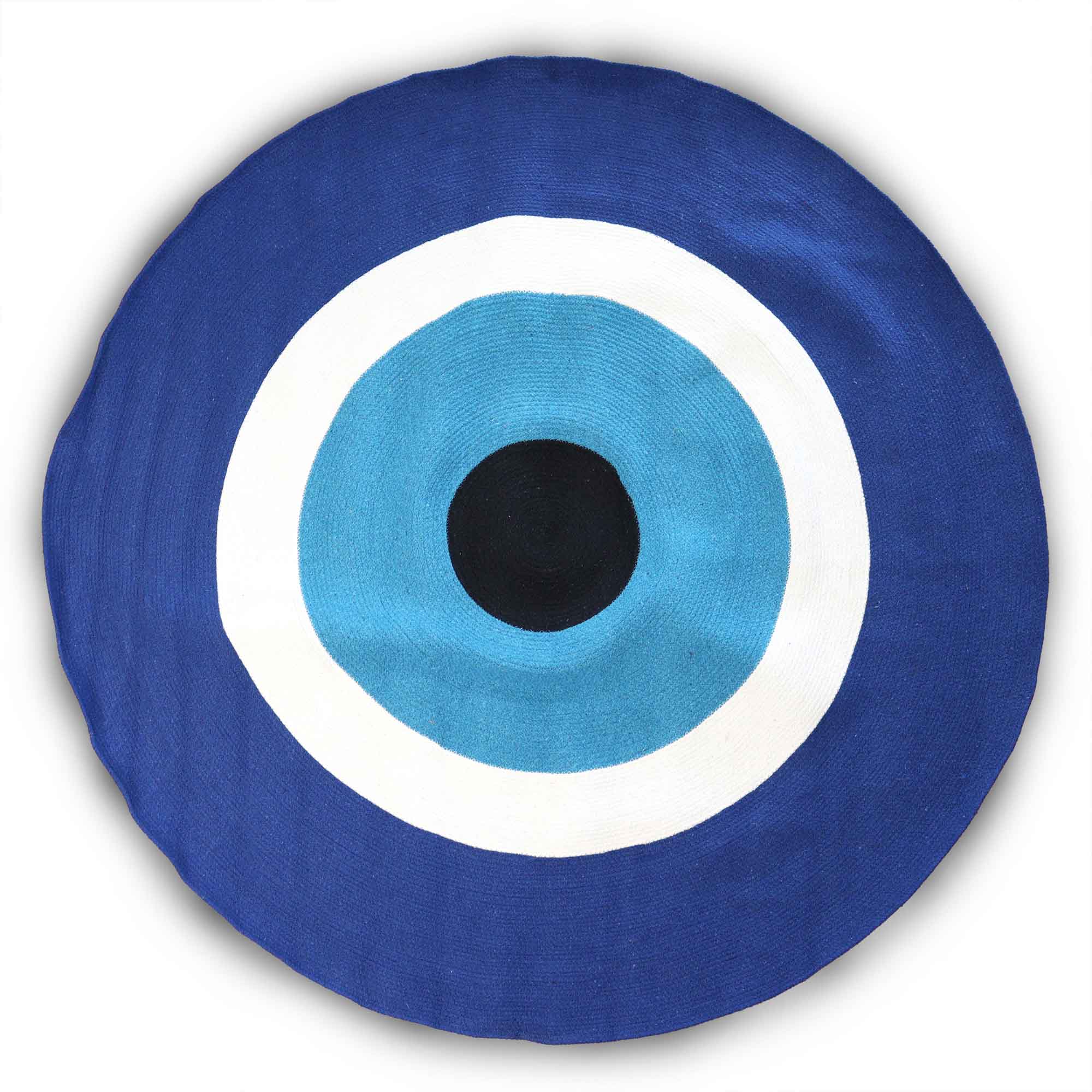 Woven Cotton Rope Evil Eye Protective Decor Rug (150cm)