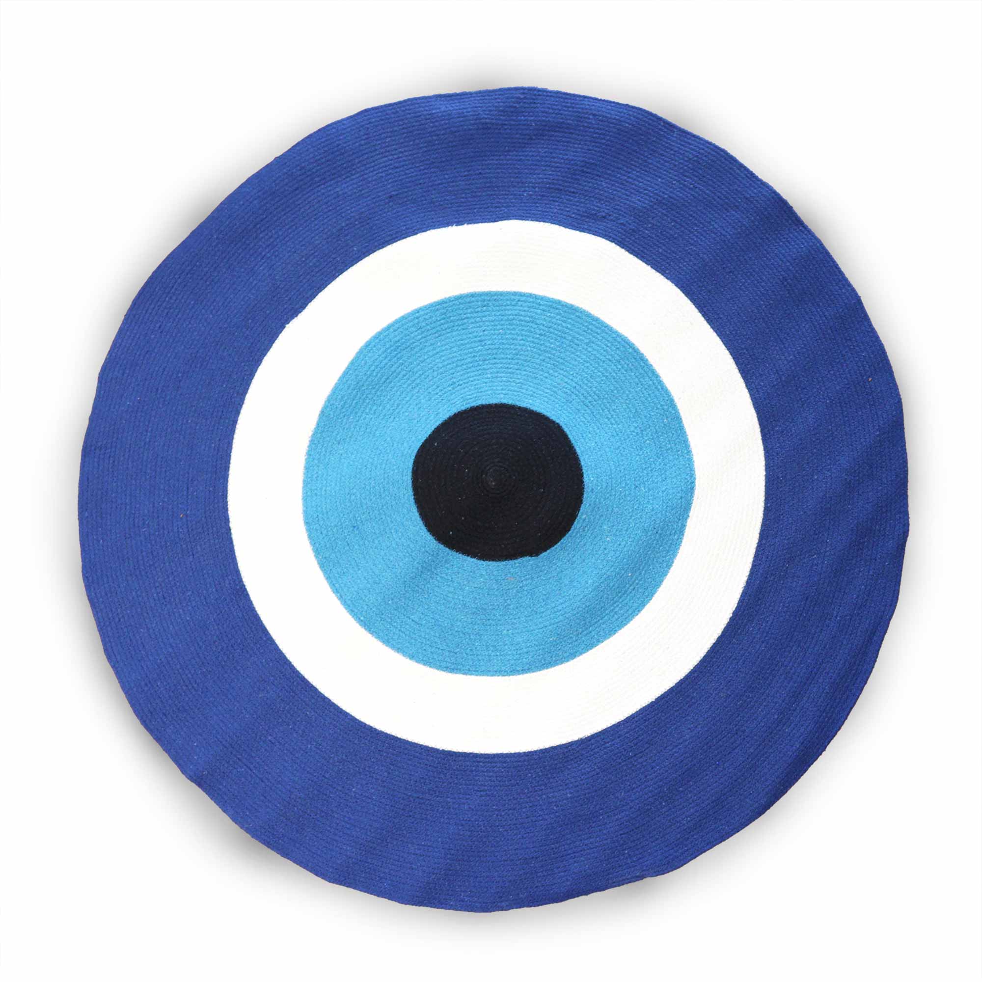 Woven Cotton Rope Evil Eye Protective Decor Rug (120cm)