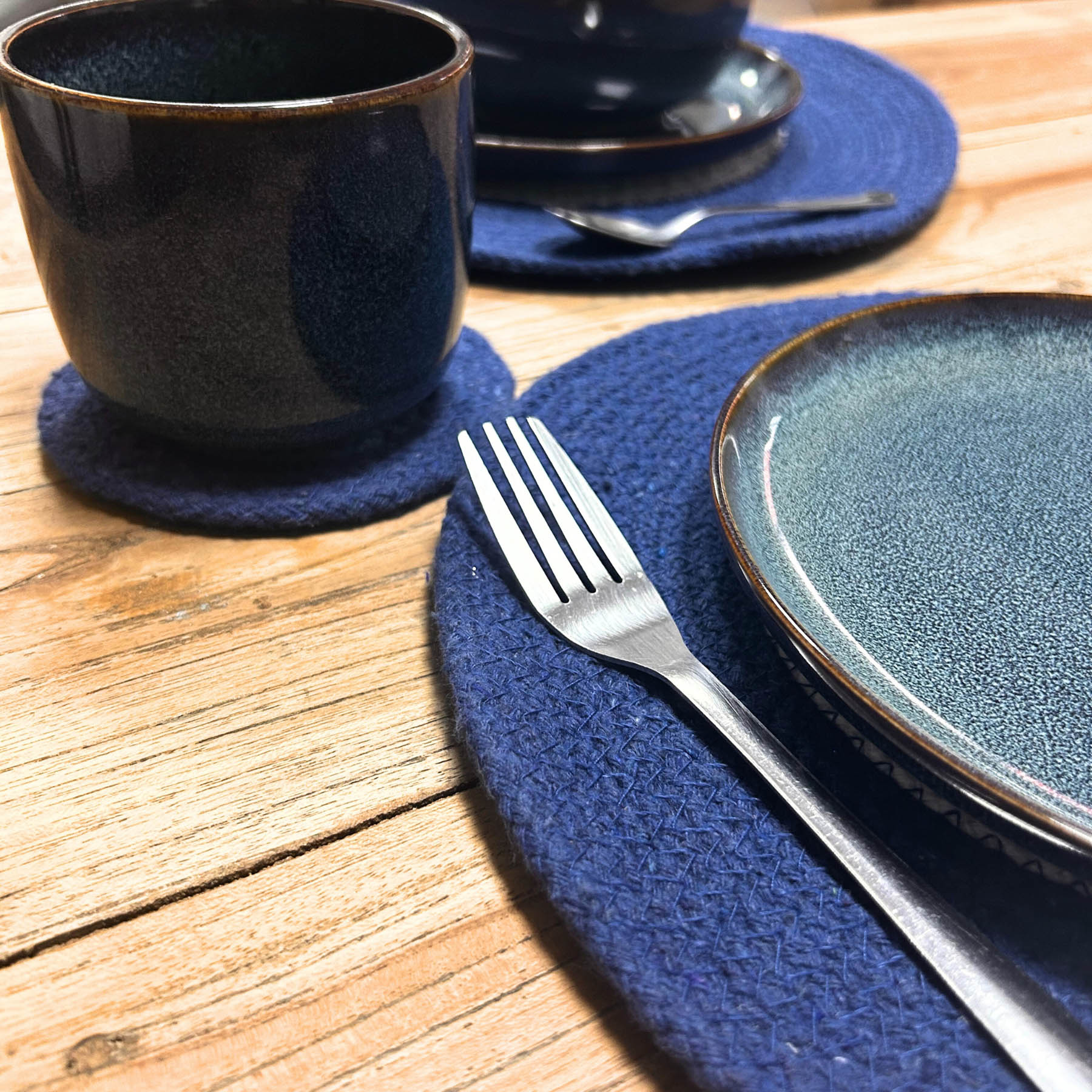 Set of 4 Evil Eye Jute Placemats & Coasters2