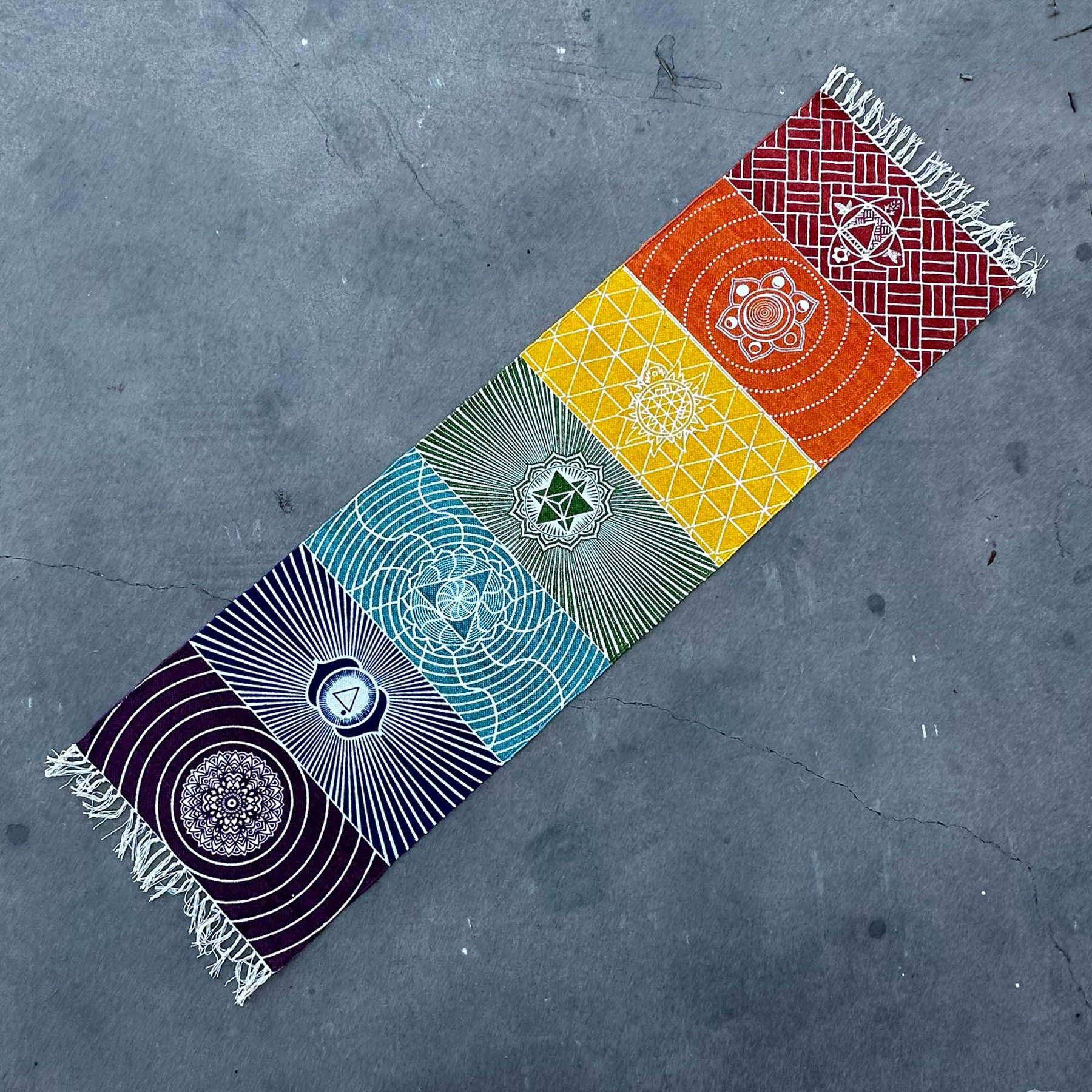 Handmade 7 Chakras Cotton Yoga Rug (60x200cm)1