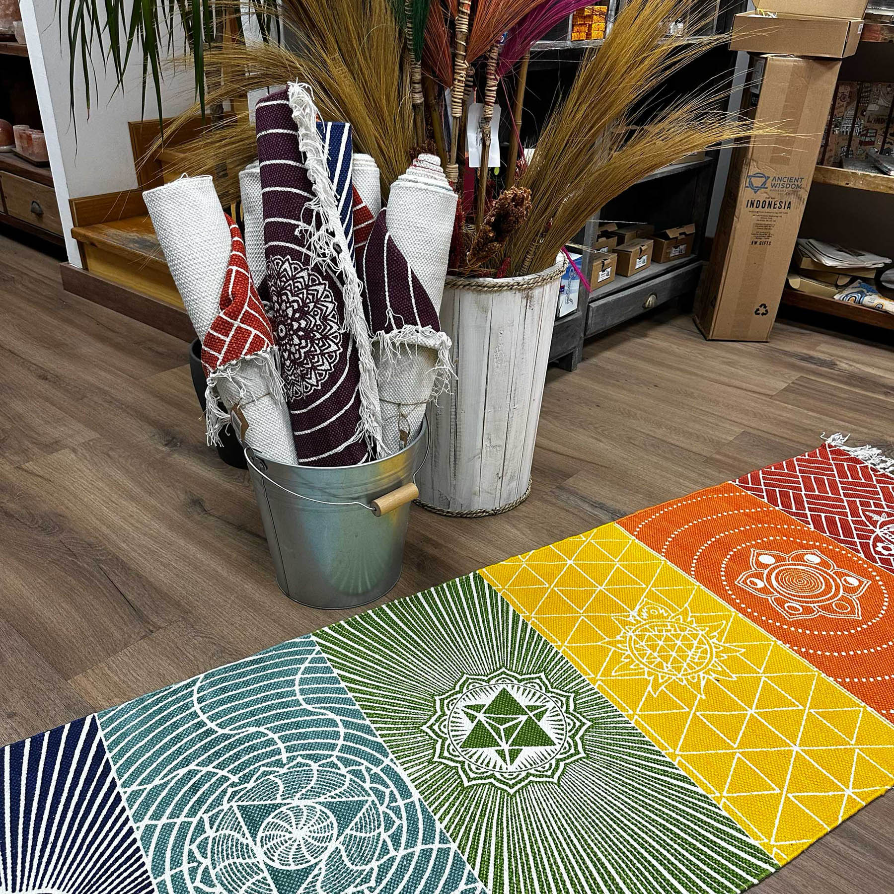 Handmade 7 Chakras Cotton Yoga Rug (60x200cm)4